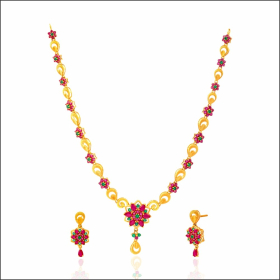 Floral Tales Gold Necklace Set
