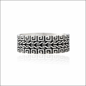 Geometric Harmony Silver Band