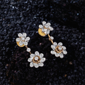 Floral Blossoms Diamond Necklace Earrings