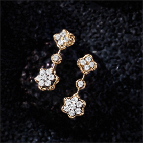 Graceful Blossom Diamond Necklace Earrings