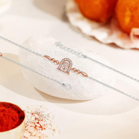 Divine Shiv ling and Shiv trishul 92.5 Stamped Silver Rakhi