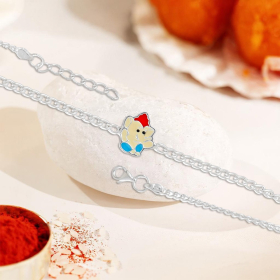 Gracious Ganpati 92.5 Stamped Silver Rakhi