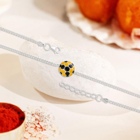 Playful Ball Design 92.5 Stamped Silver Rakhi