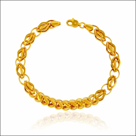 Majestic Charm Linked Gold Bracelet