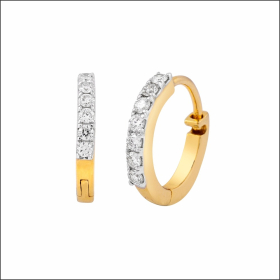 Timeless Sparkle Diamond Bali Hoops