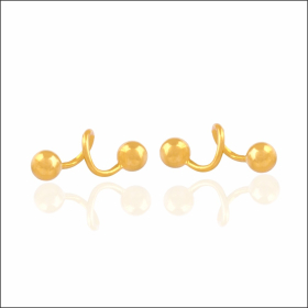 Sleek Dual Ball Gold Stud Earrings
