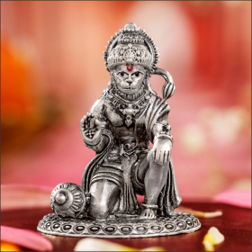Antique Charm Lord Hanuman Silver Idol
