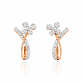 Delicate Flower-Inspired Diamond Earrings