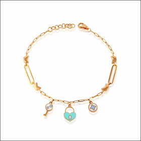 Enchanting Lock & Key Gold Bracelet
