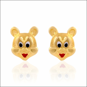 Playful Bear Gold Earrings