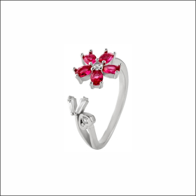 Floral Blossom Sterling Silver Ring