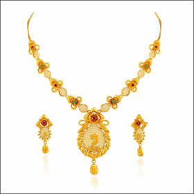 Blossoming Mirage Gold Necklace Set