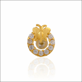 Radiant Circular Gold Nose Pin