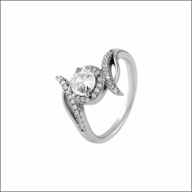 Exotic Grace Tension Set Silver Ring