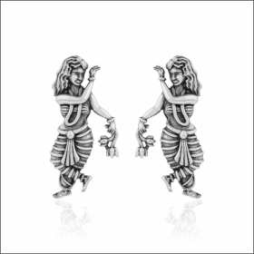 Dancing Girl Motif Sterling Silver Earrings