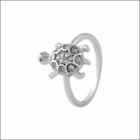 Intricate Tortoise Motif Sterling Silver Ring