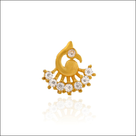 Peacock Magnificence Gold Nose Pin