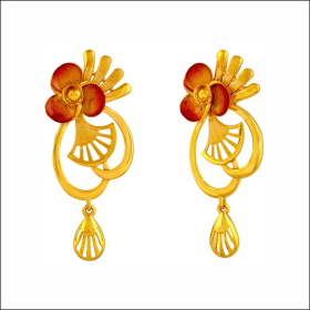 Floral Grace Gold Earrings