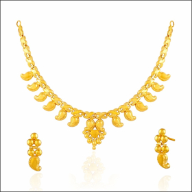 Captivating Allure Trichur Design Gold Necklace Set