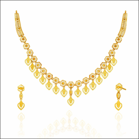 Regal Bloom Gold Necklace Set