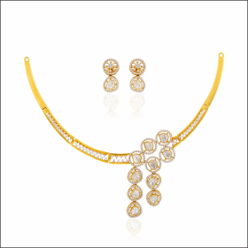 Luminous Drop Gold Necklace Set