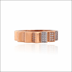 Enigmatic Ridges Rose Gold Ring