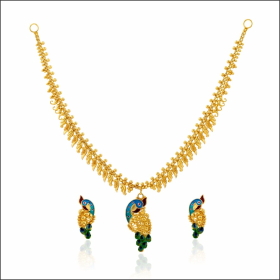 Traditional Statement Gold Necklace Set