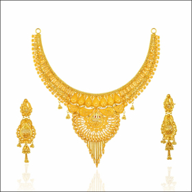 Classical Royalty Traditional Gold Necklace Set