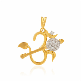 Divine Glory OM and Shiv Trishul Diamond Pendant