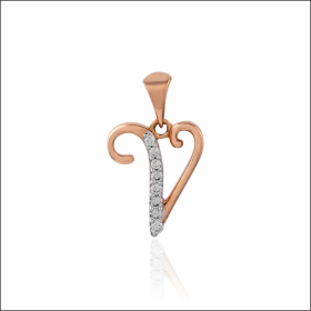 Enticing Alphabet V Diamond Pendant