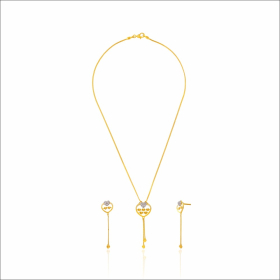 Dainty Hearts Gold Chain Set