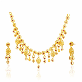Blooming Allure Gold Necklace Set