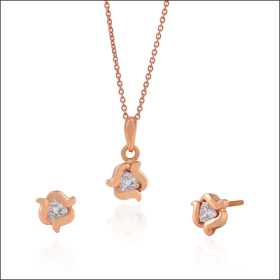 Sparkling Radiance Rose Gold Pendant Set