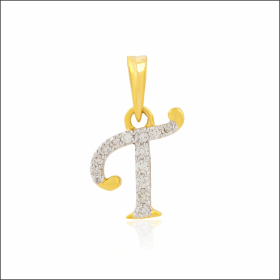 Graceful Shimmer Alphabet T Diamond Pendant