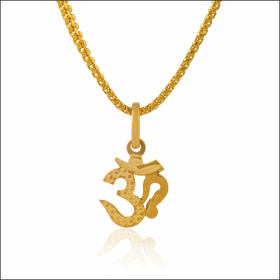Shimmering OM Gold Pendant