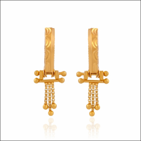 Heritage Rajkot Style Gold Earrings