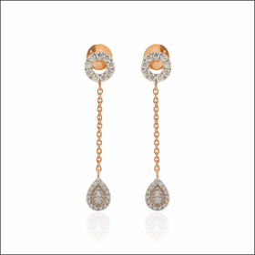 Gleaming Drop Diamond Earrings