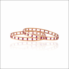 Enchanting Gleam Rose Gold Bangles
