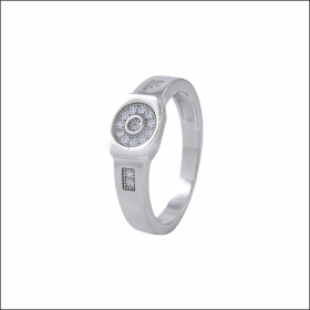 Bold Crest Silver Ring