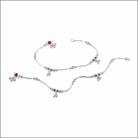 Traditional Glow Silver Payal