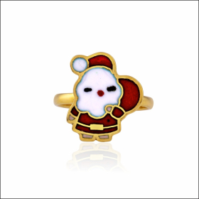 Cheerful Santa Gold Ring