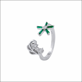 Floral Grace Sterling Silver Ring