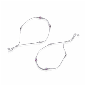 Sparkling Allure Adjustable Silver Anklet