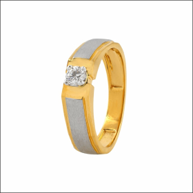 Luminous Sleek Two Tone Diamond Ring