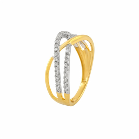 Opulent Criss-Cross Diamond Ring