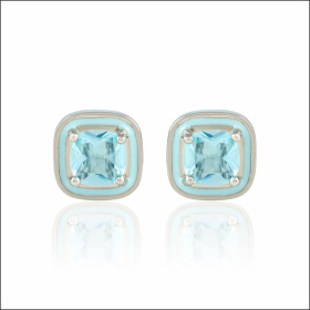 Stellar Halo Design Sterling Silver Stud Earrings