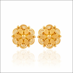 Graceful Coimbatore Style Gold Earrings