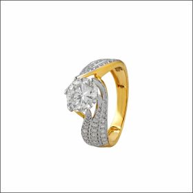 Radiant Flow Solitaire Diamond Ring