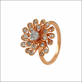 Blooming Floral Design Diamond Ring