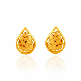 Enchanting Floral Pattern Gold Earrings